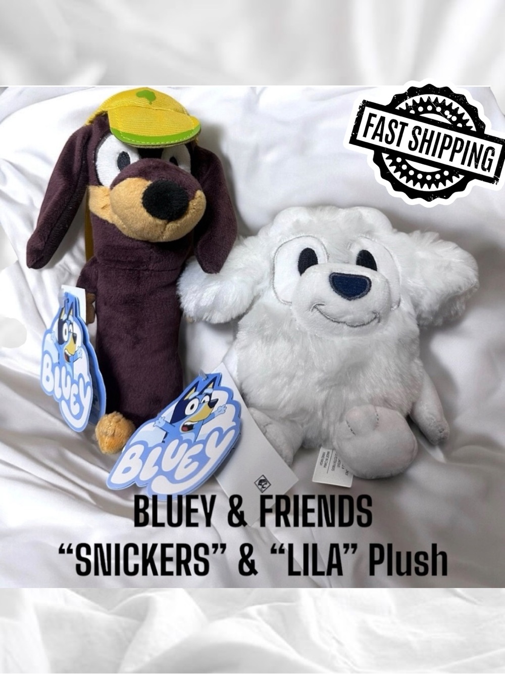 NWT Bluey Friends 7” Snickers & 5” Lila Plush Lot Stuffed Toys FAST SHIPPING